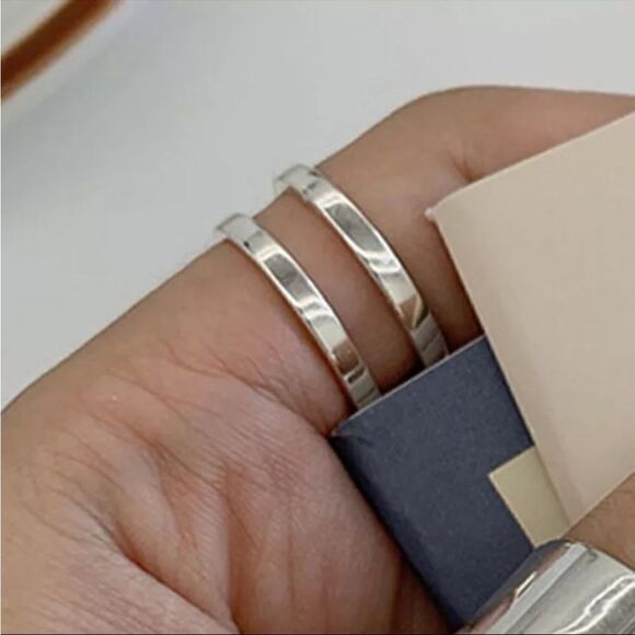 #39 Set of 3 925 Sterling Silver Open Adjustable Rings - Picture 4 of 9